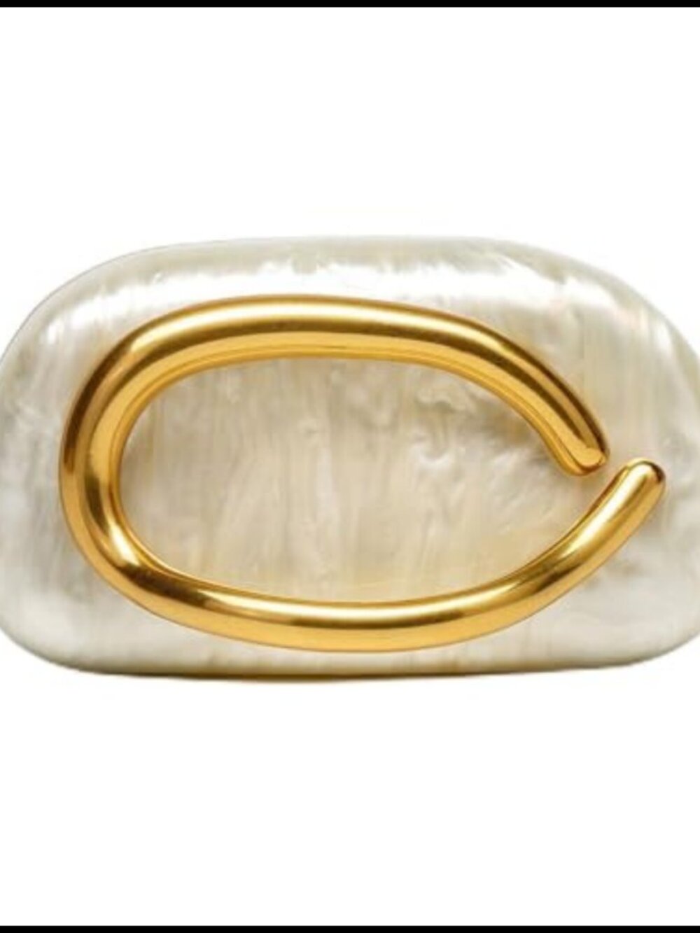 Acrylic Evening Clutch with Metal Handle Detachable Chain Crossbody